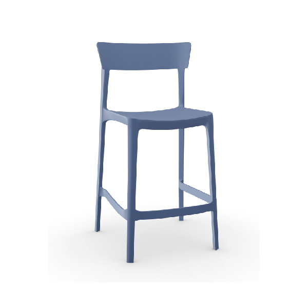 SKIN  TABOURET MI-HAUTEUR BLEU CIEL